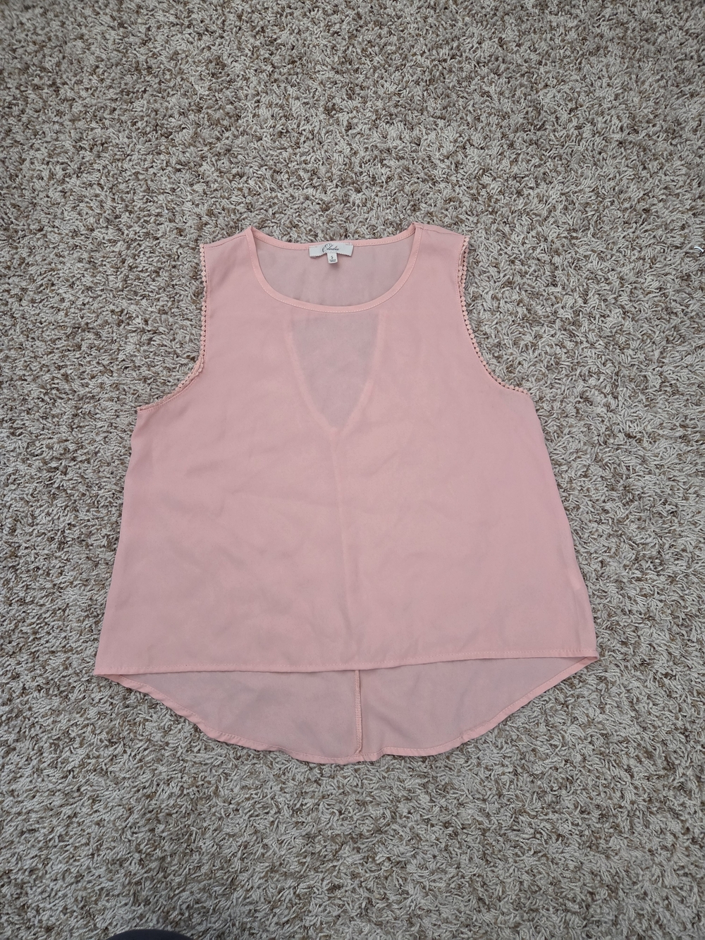 Elodie Light Pink Chiffon Sleeveless Tank Top
